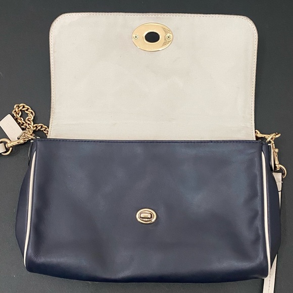 COACH Ruby Midnight Navy/Chalk Quilted Leather Shoulder Crossbody Bag - Picture 5 of 16